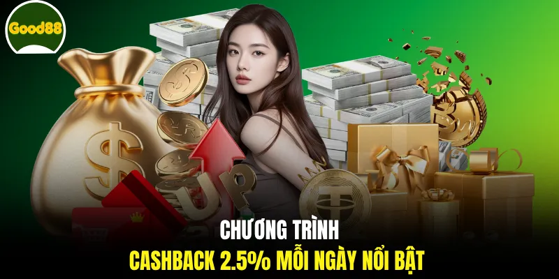 Chương trình cashback 2.5% mỗi ngày nổi bật